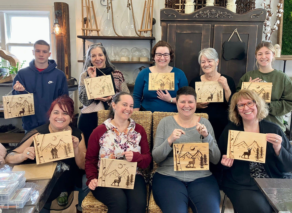 Recevez-moi dans vos locaux — ateliers de pyrogravure sur place