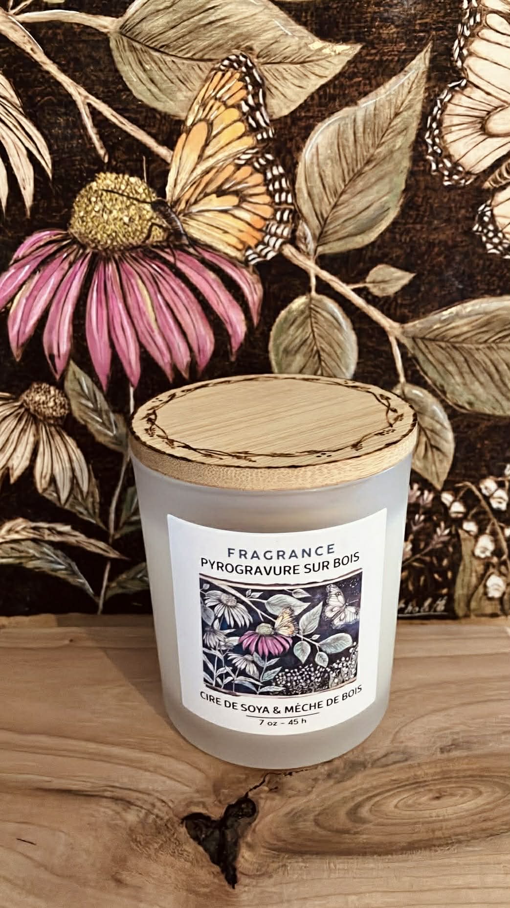 Chandelle PYROGRAVURE SUR BOIS