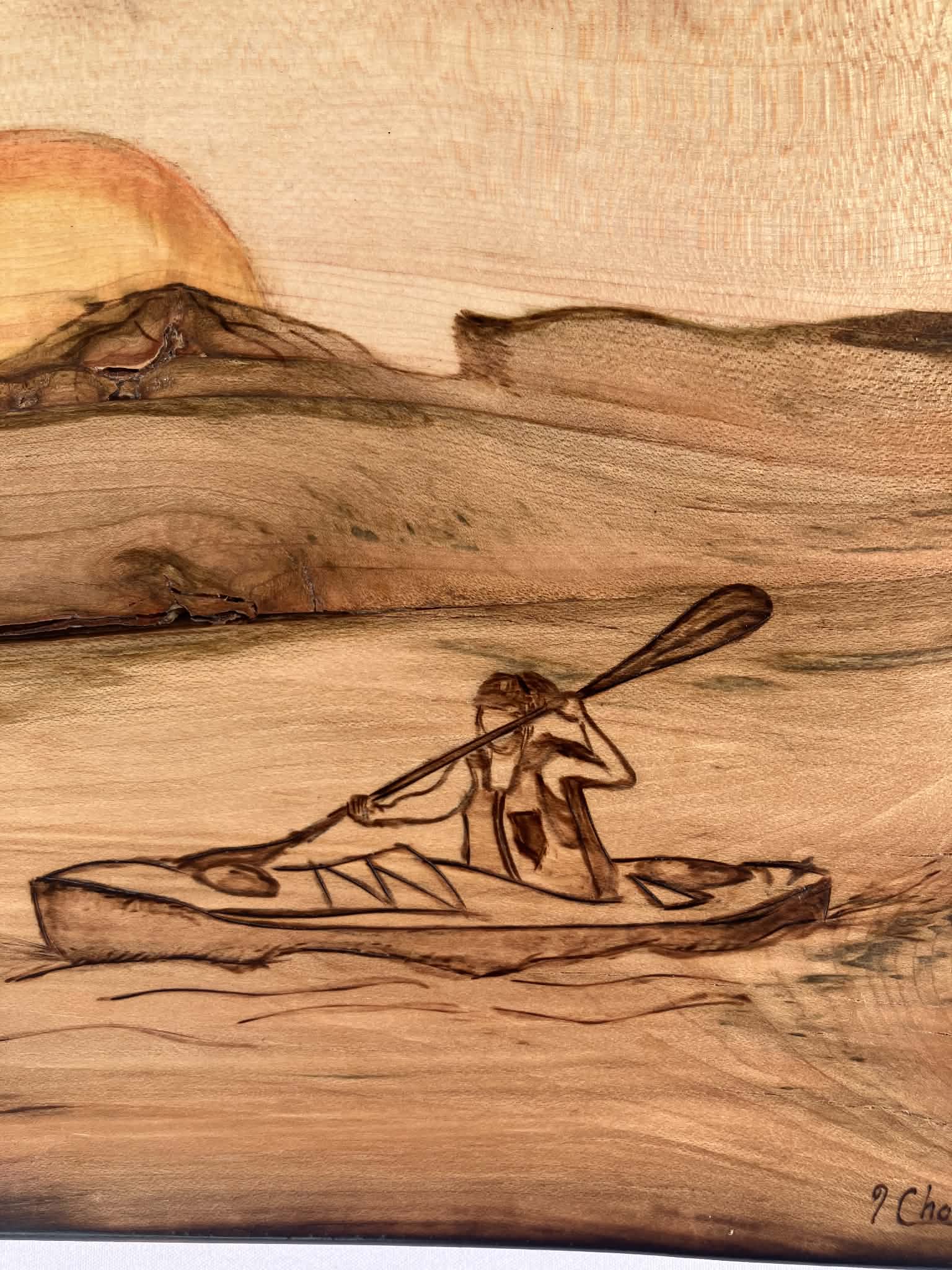 Kayak au crépuscule