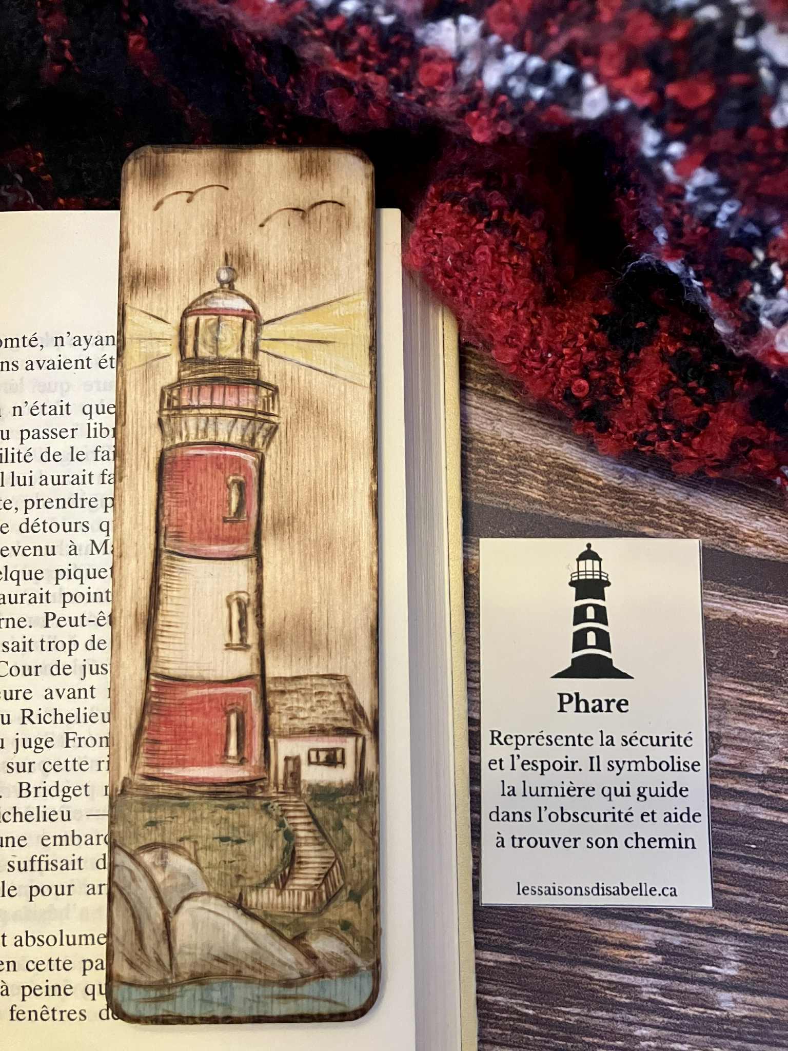 Marque-page en bois pyrogravé — plusieurs motifs + option personnalisée