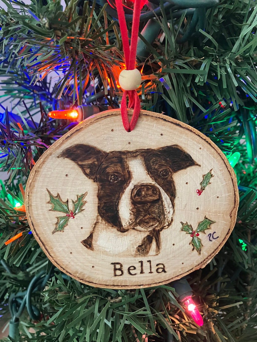 Ornement de ton fidèle compagnon — pyrogravure sur bois (personnalisé)