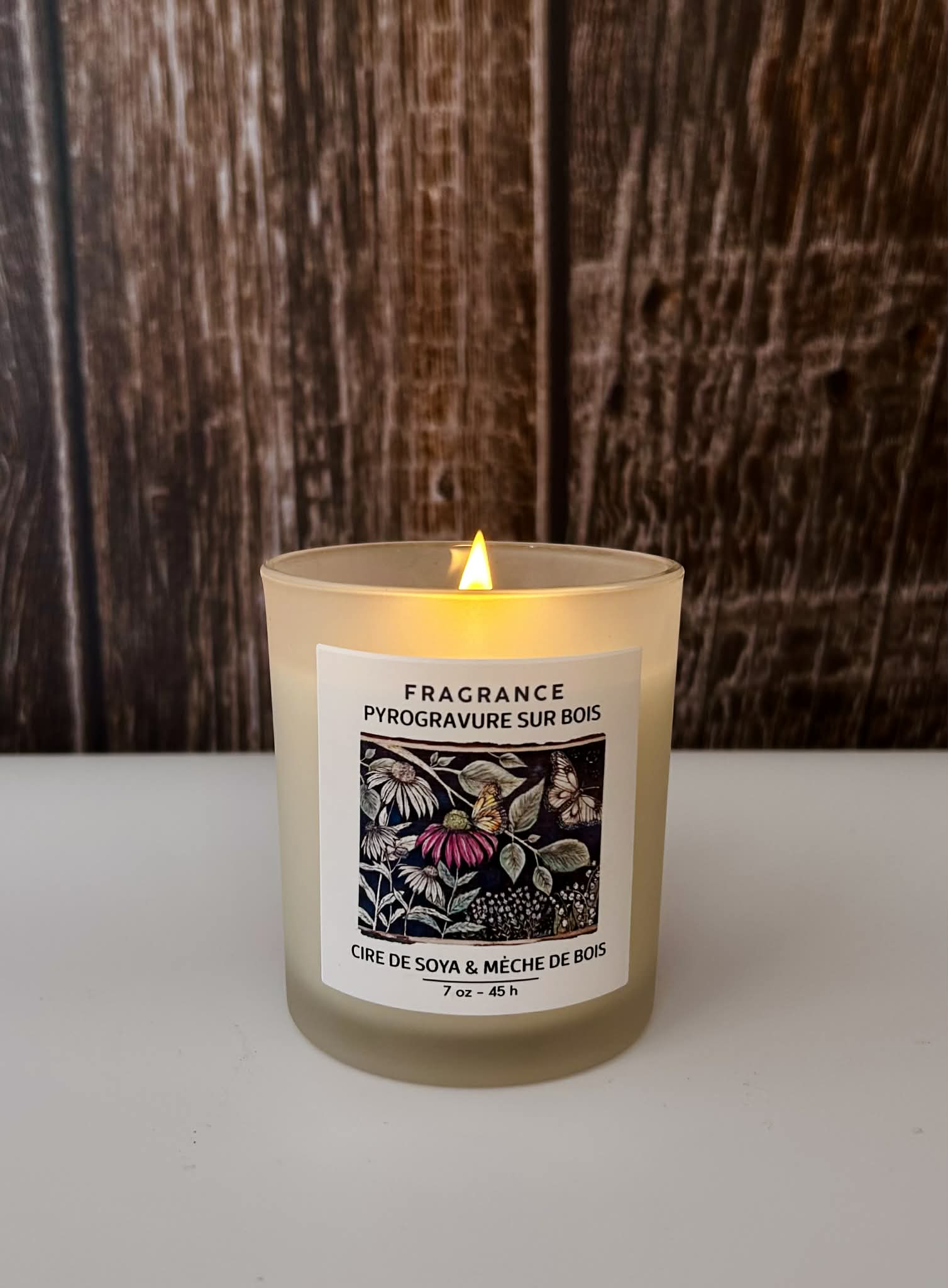Chandelle PYROGRAVURE SUR BOIS