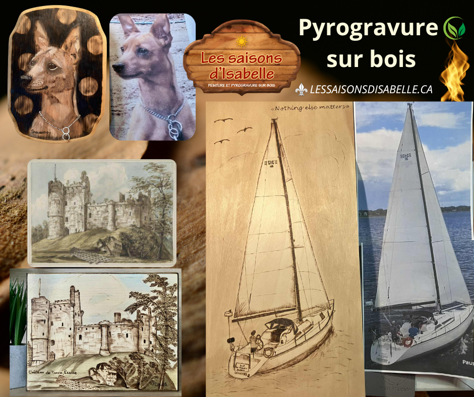 Commande personnalisée — pyrogravure sur bois